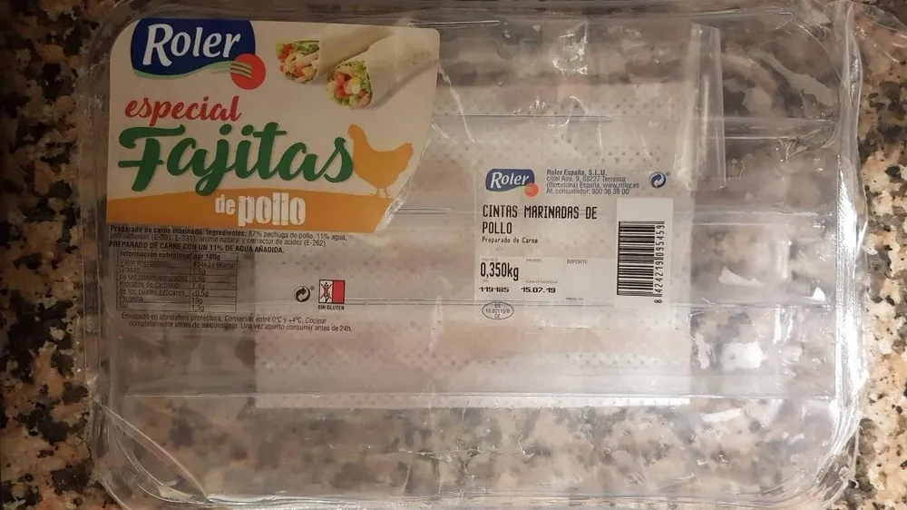 Especial fajitas de pollo
