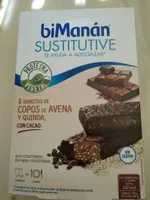 Barritas sustitutivas de copos de avena y quinoa con cacao