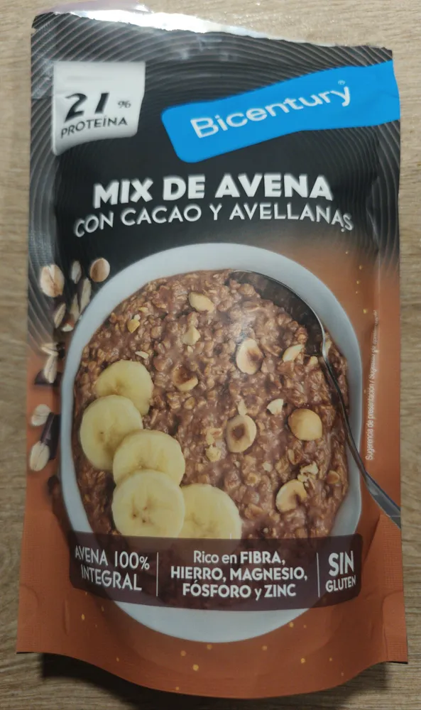 Mix de avena con cacao y avellanas