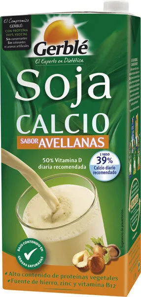 Bebida de soja sabor avellanas con calcio