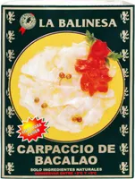 Carpaccio de bacalao sin gluten