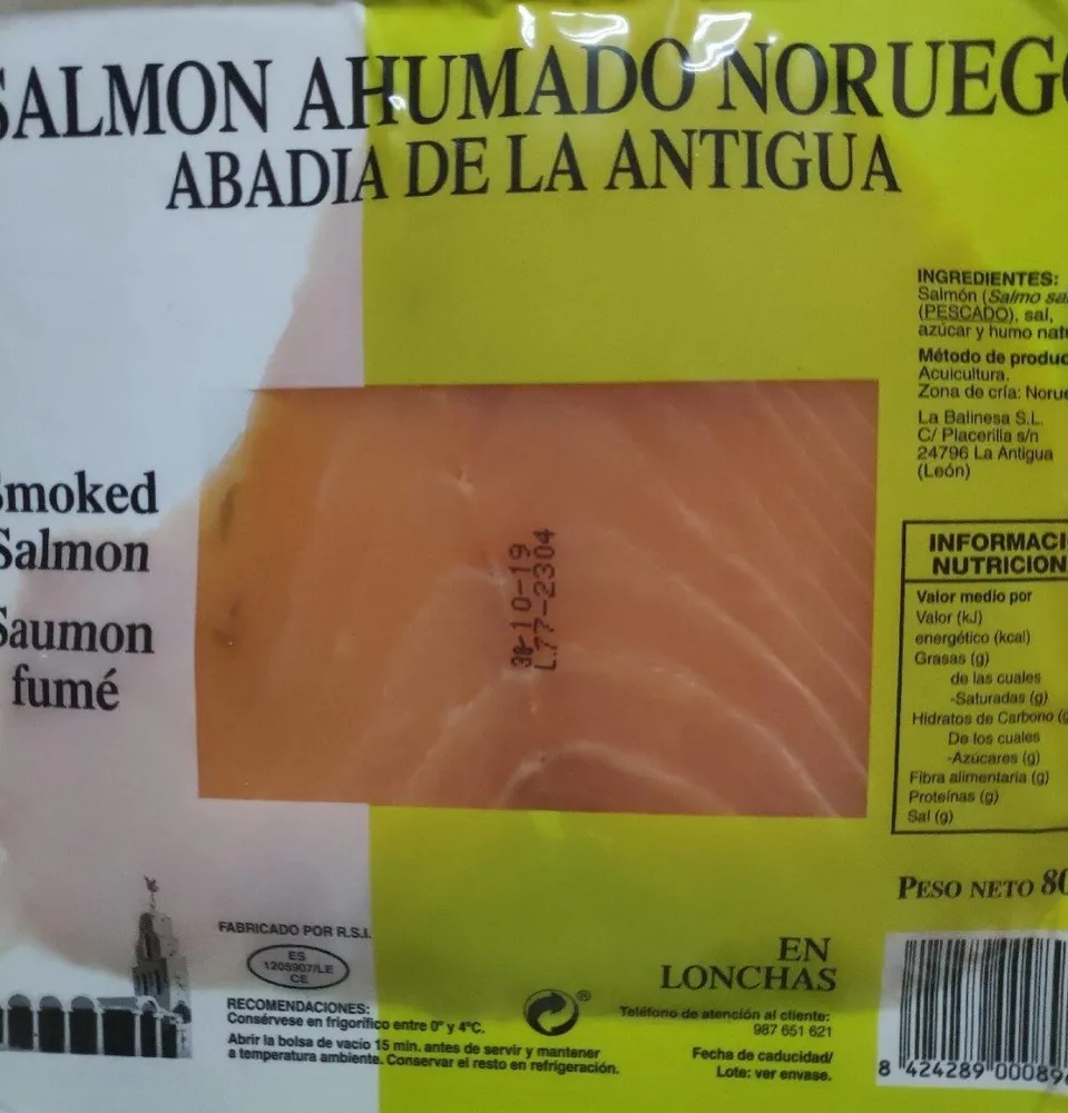 Salmón ahumado noruego