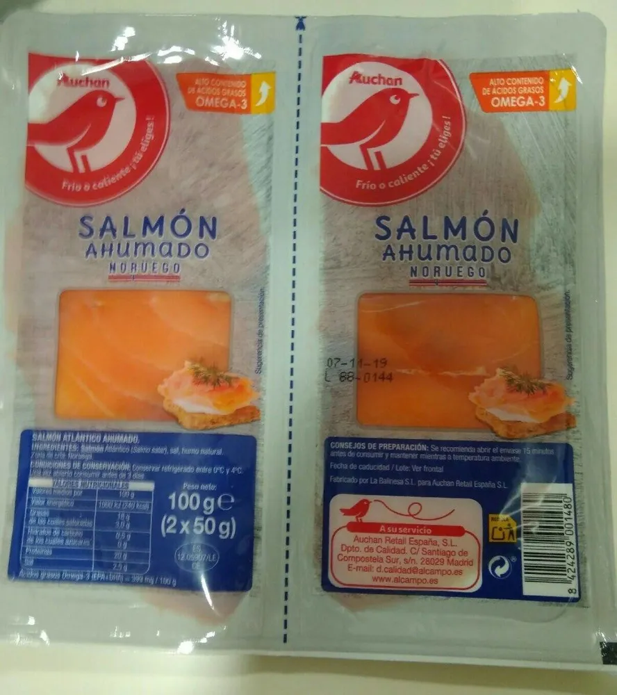 Salmón ahumado noruego