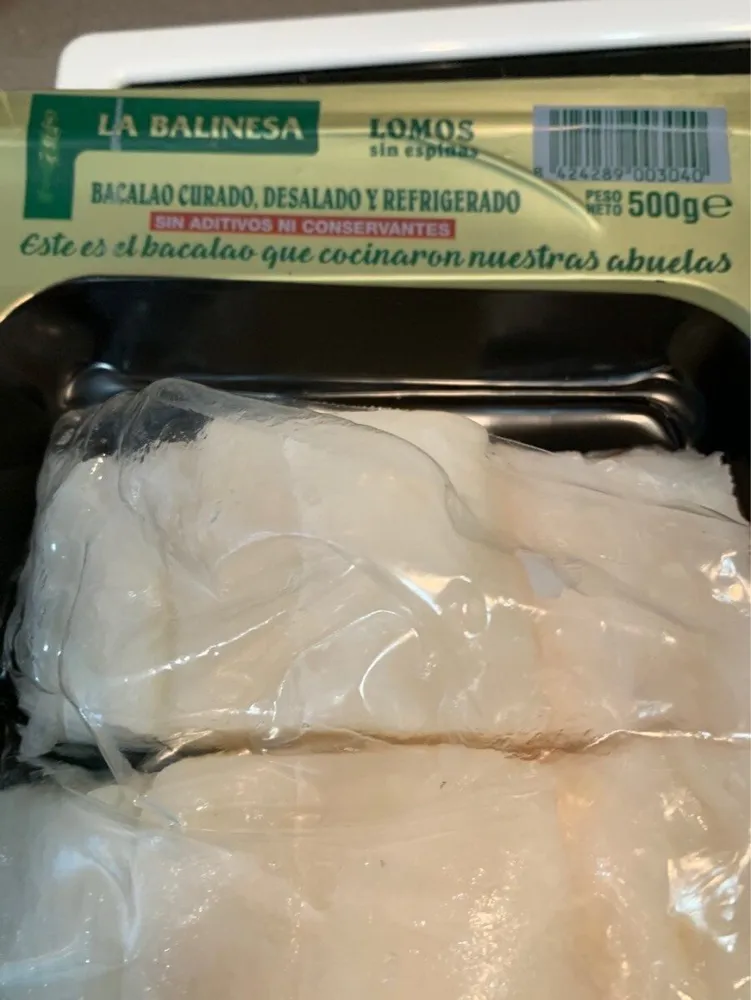 Bacalao curado desalado y refrigerado