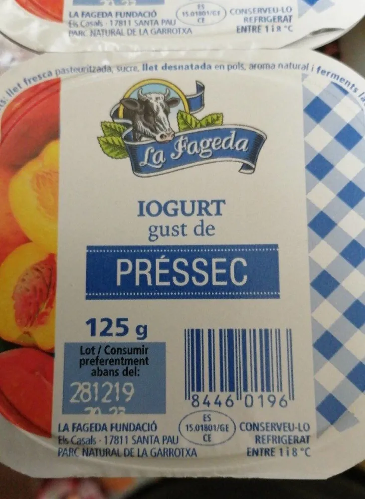 Iogurt gust de préssec
