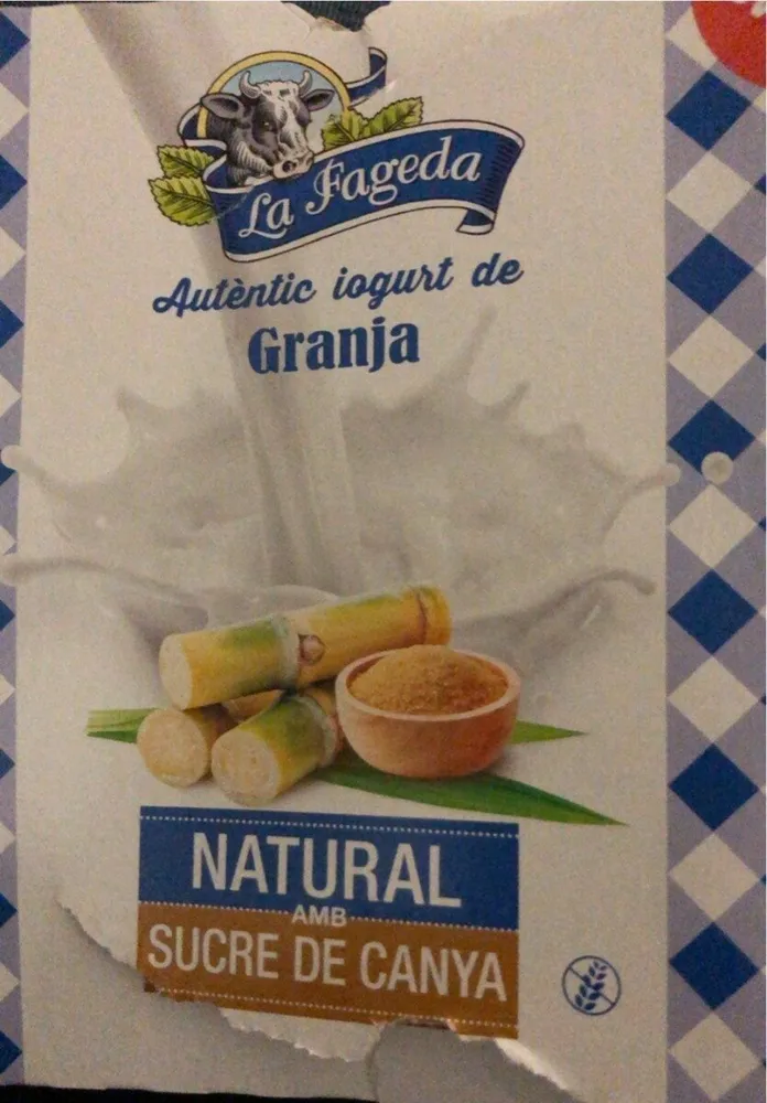 Iogurt natural amb sucre de canya