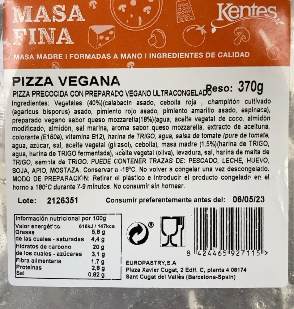 Pizza vegana