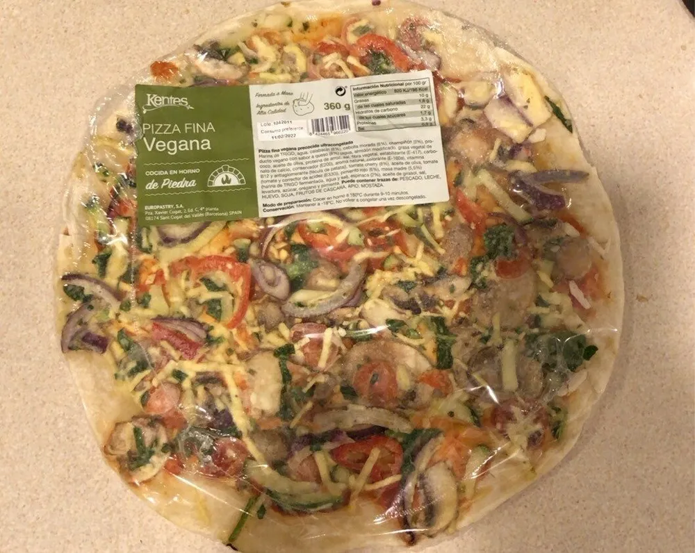 Pizza fina vegana