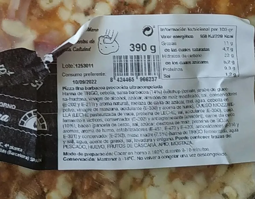Pizza fina barbacoa