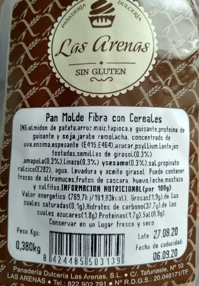 Pan Molde Fibra con Cereales