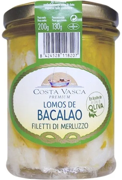 Lomos de bacalao en aceite de oliva