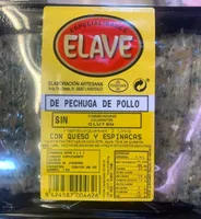 Hamburguesa de pechuga de pollo con queso y espinacas