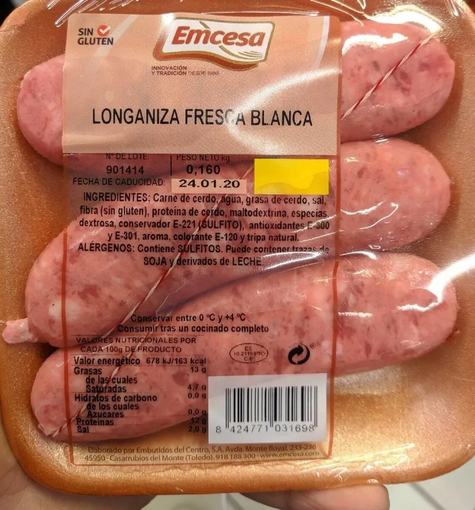Longaniza fresca blanca
