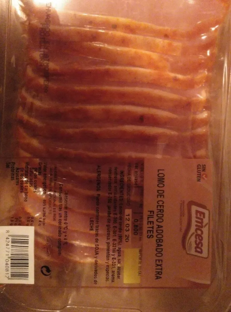 Lomo de cerdo adobado extra