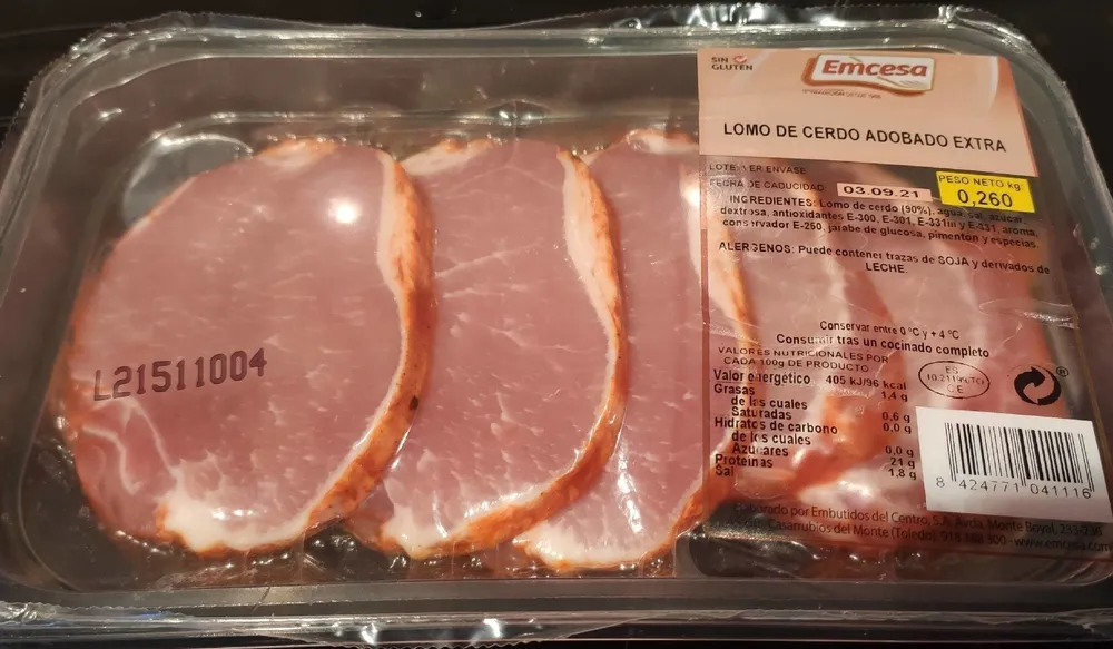 Lomo de cerdo adobado extra