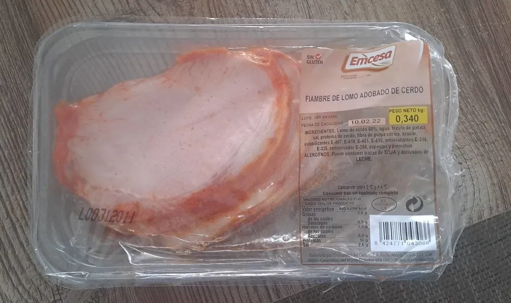 Fiambre de lomo adobado de cerdo