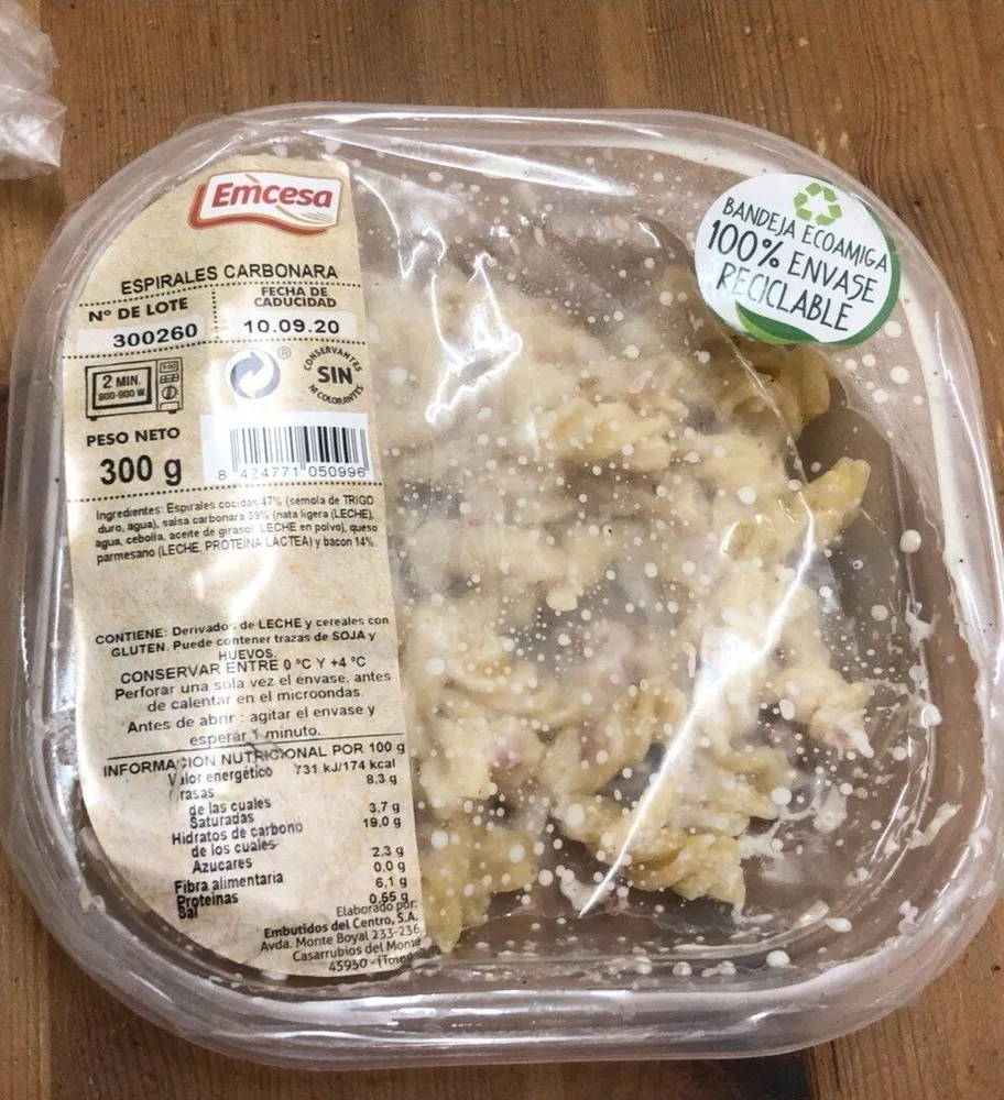 Espirales carbonara