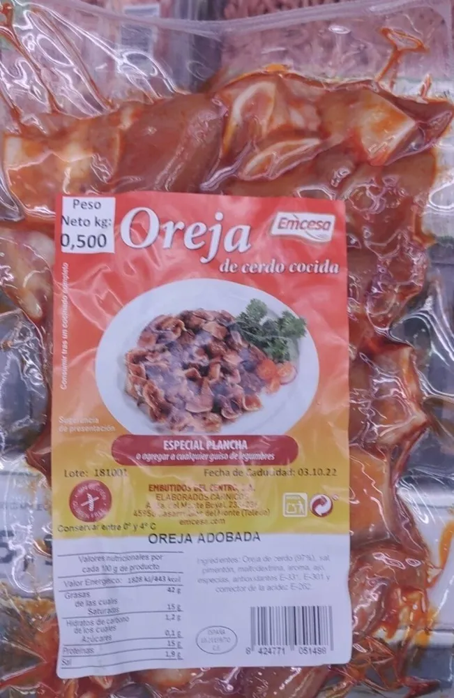 Oreja de cerdo cocida