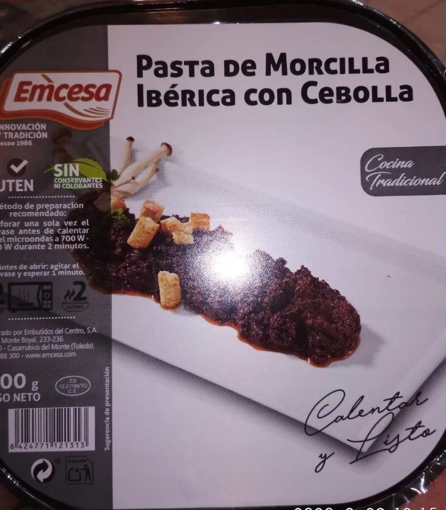 Pasta de morcilla ibérica con cebolla