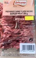 Preparado carne picada vacuno BURGER MEAT 350grs