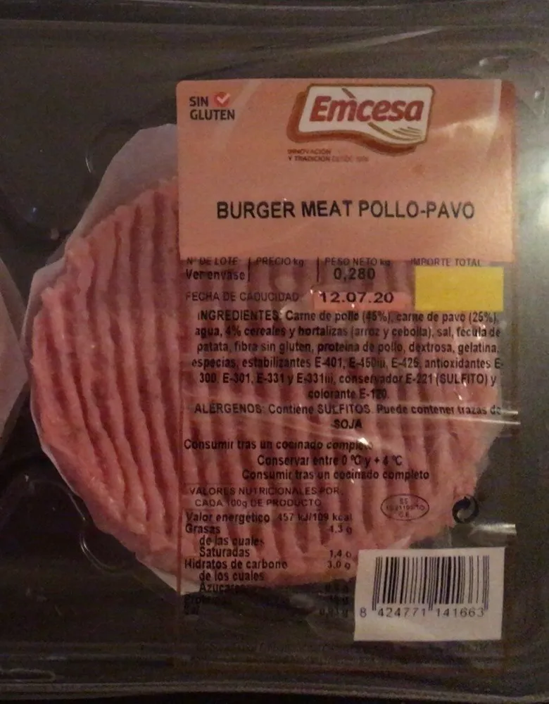Burguer meat pollo pavo