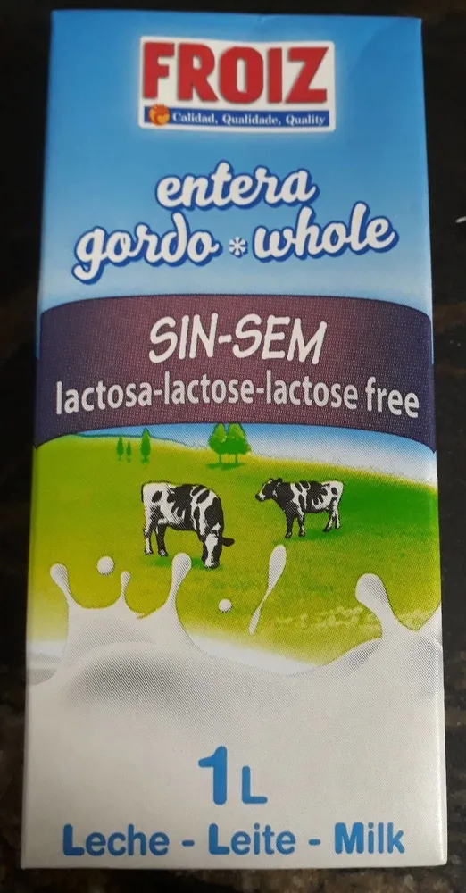Leche entera sin lactosa