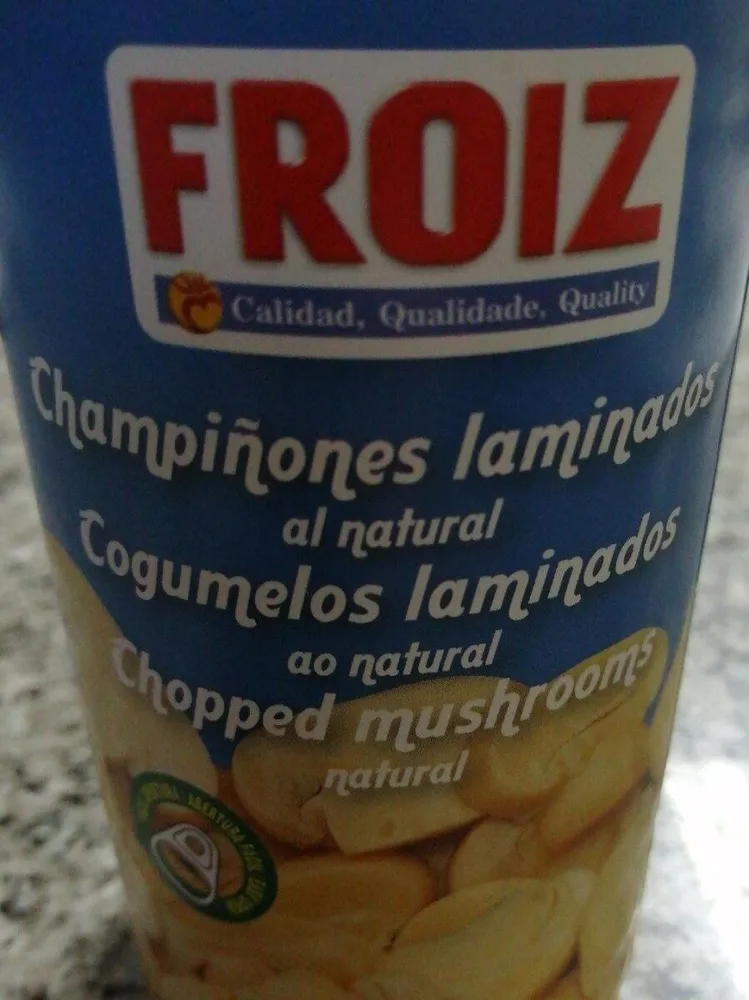 Champiñones laminados al natural
