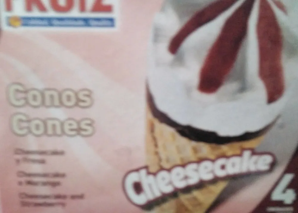 Conos cheesecake y fresa