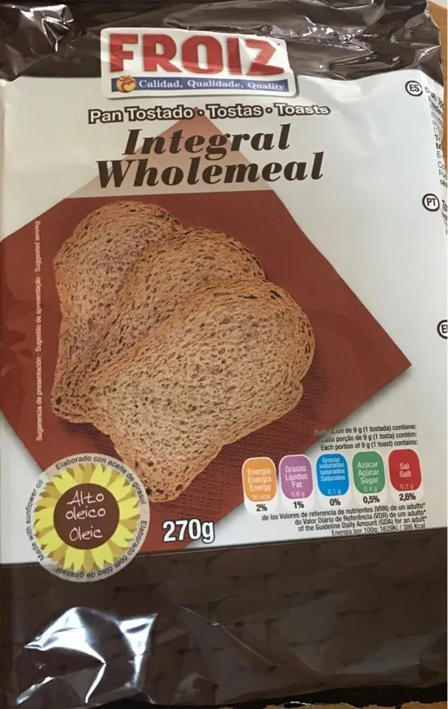 Pan tostado integral