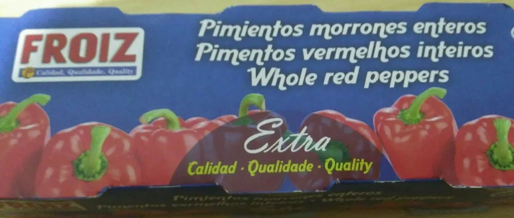 Pimientos morrones enteros