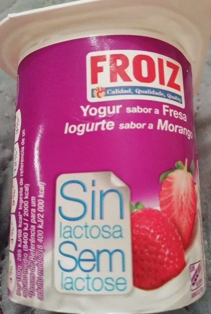 Yogur fresa sin lactosa