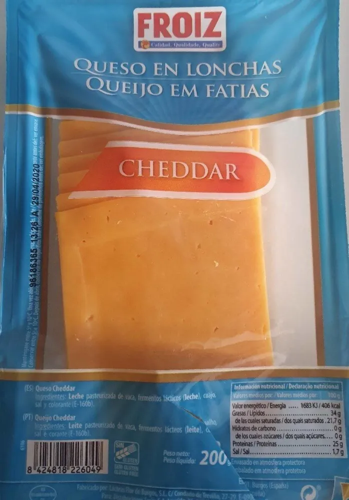 Queso  en Lonchas Cheddar