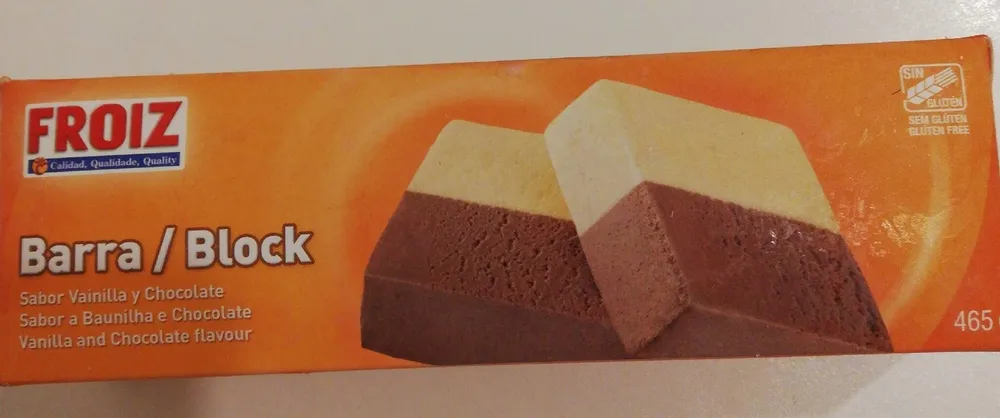 Barra/Block Sabor Vainilla y Chocolate