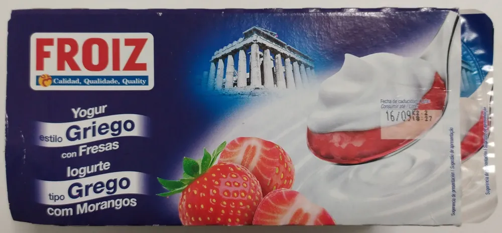 Yogur estilo Griego con Fresas