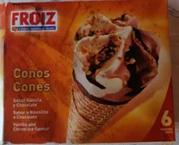 Conos sabor vainilla y chocolate