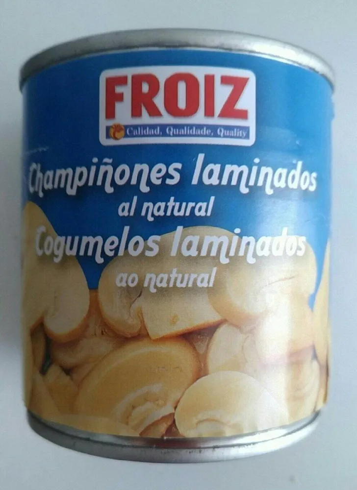 Champiñones laminados al natural