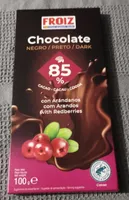 Chocolate negro 85% cacao con arándanos