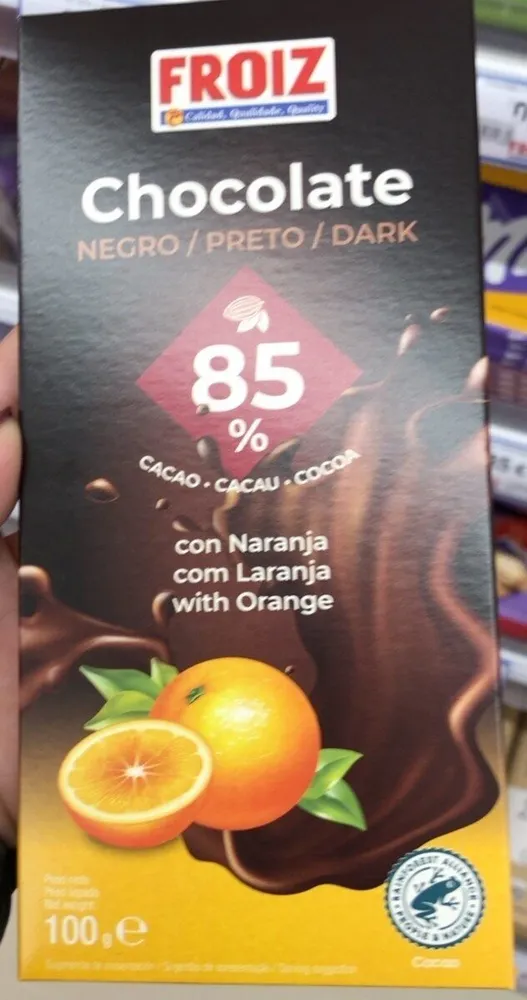 Chocolate negro 85% con naranja