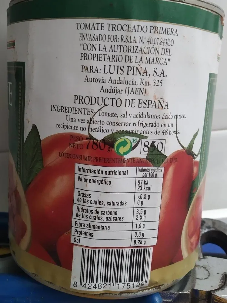 Tomate troceado
