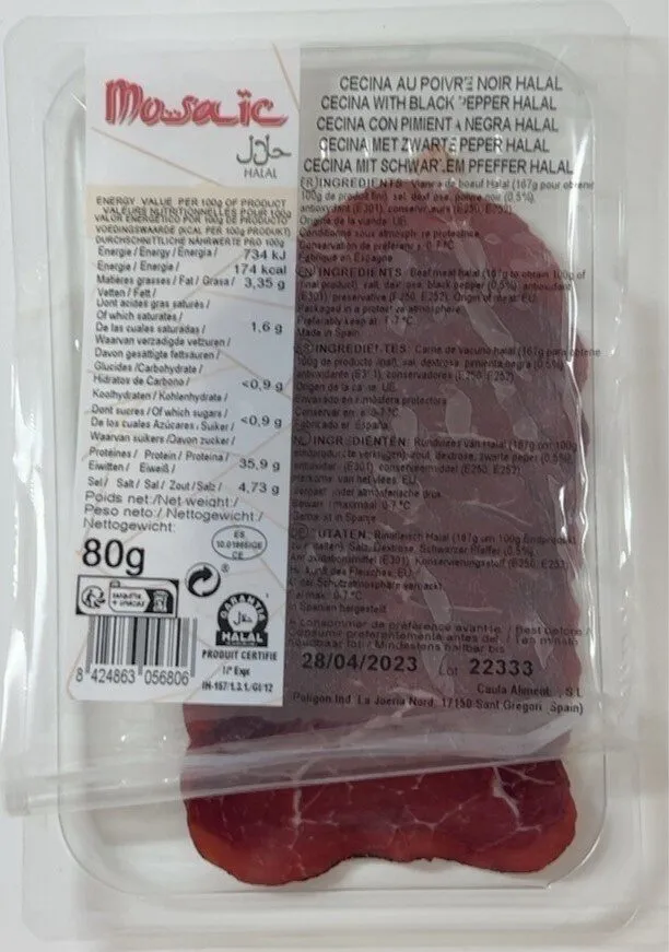 Cecina au Poivre Noir