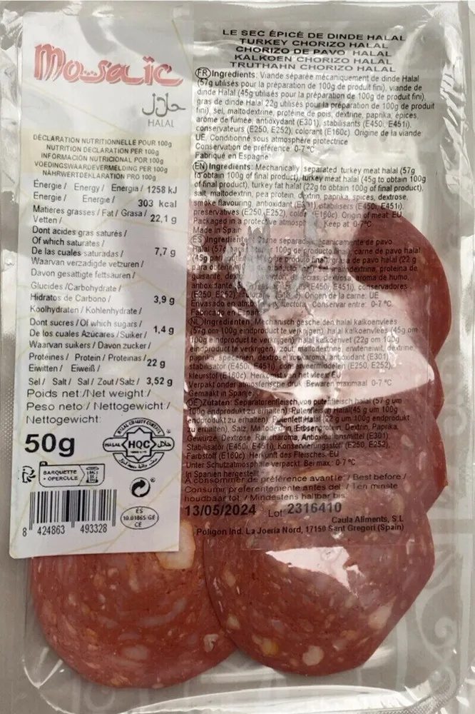 Le sec épicé de dinde halal
