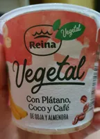 Postre vegetal con plátano, coco y café