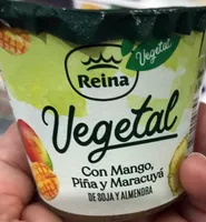 Postre vegetal con mango, piña y maracuyá