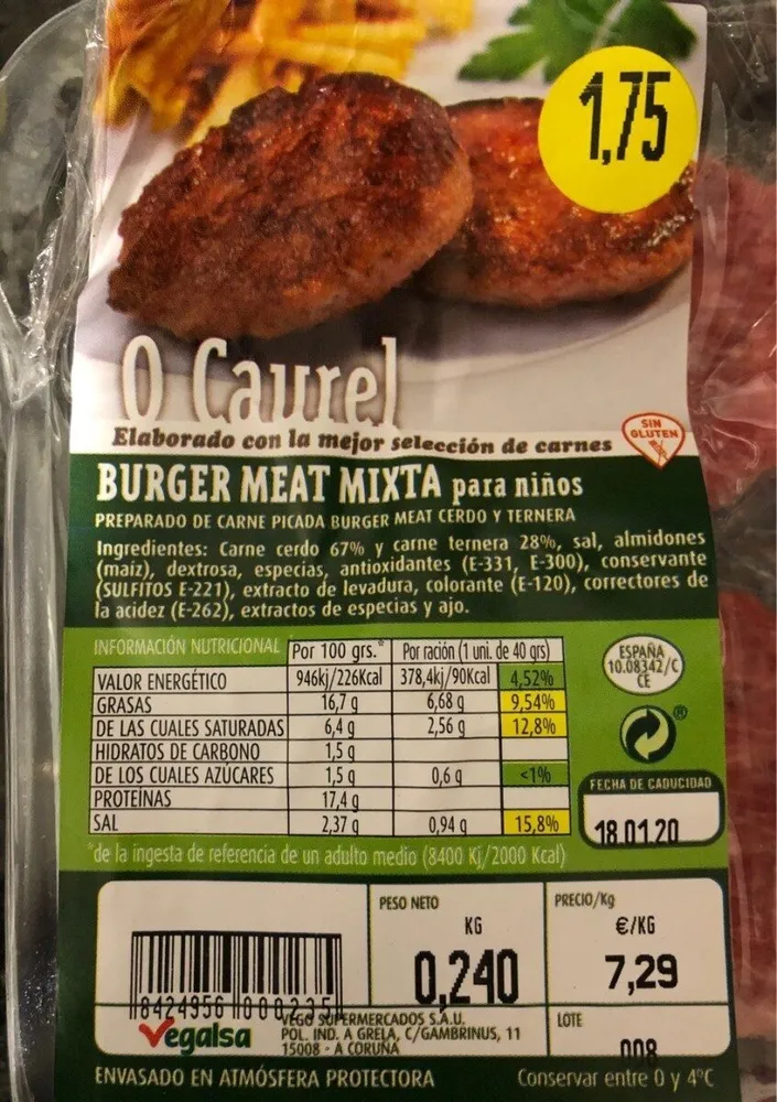 Burger meat mixta