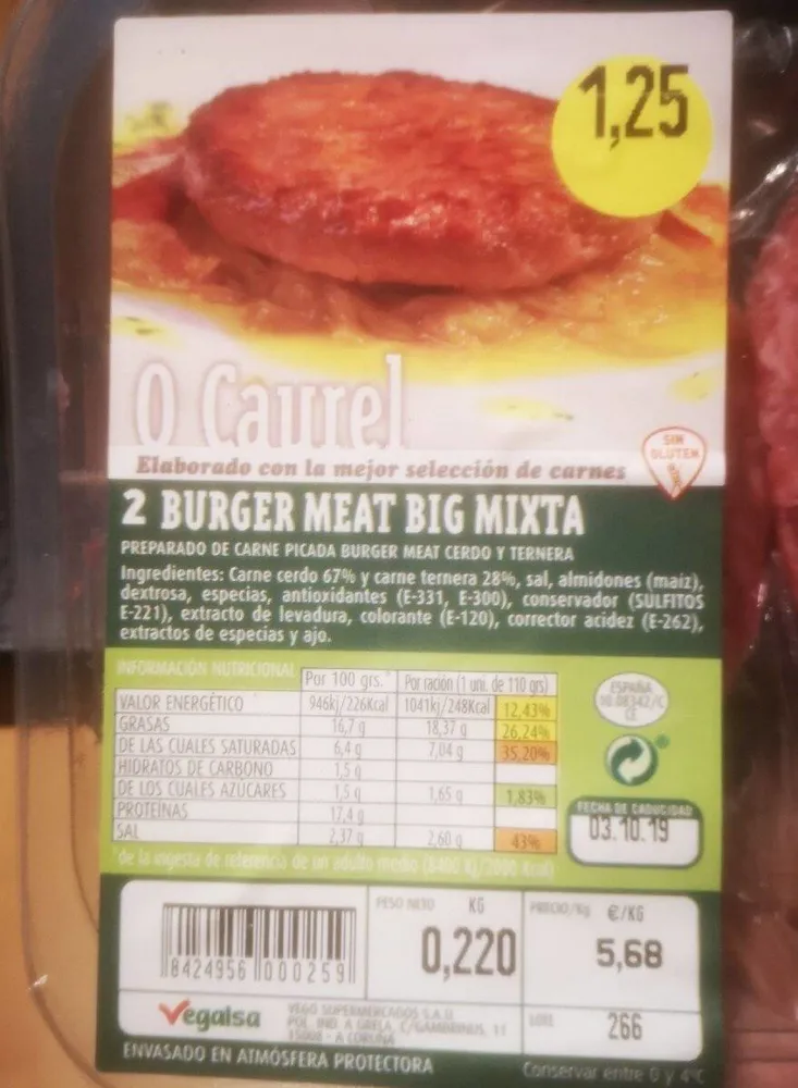Burger meat big mixta