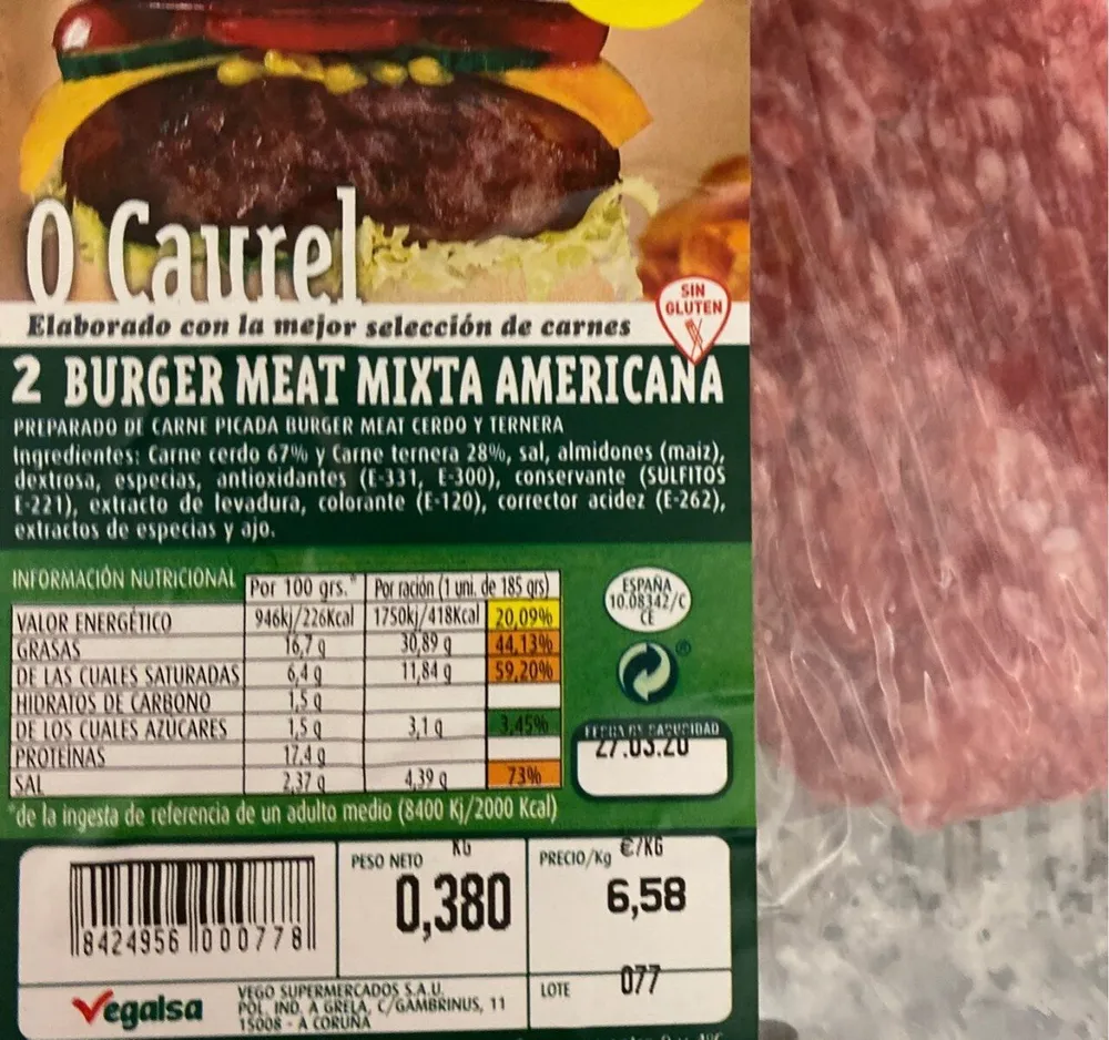 Burger Meat mixta americana