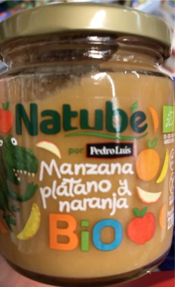 Manzana, platano y naranja