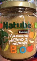 Manzana, platano y naranja