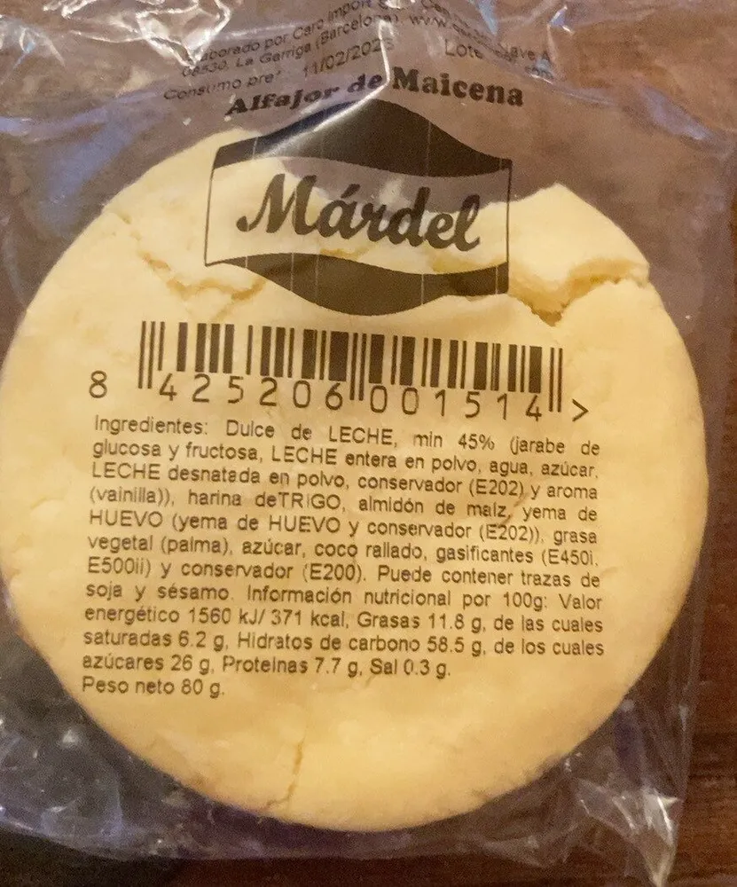 Alfajor de maicena