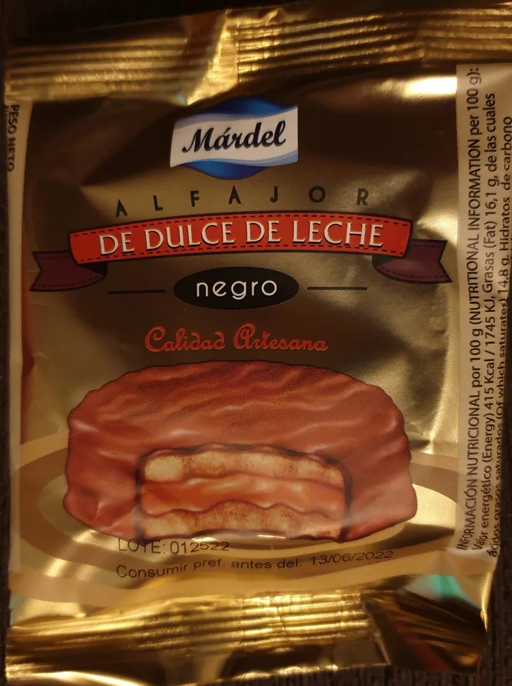 Alfajor de dulce de leche